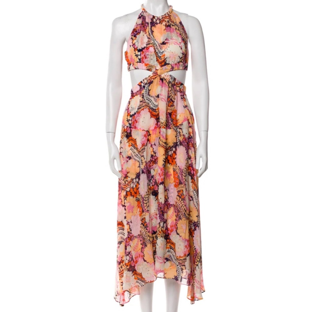 A.L.C Floral Halter Maxi Dress size 2 - Picture 7 of 14